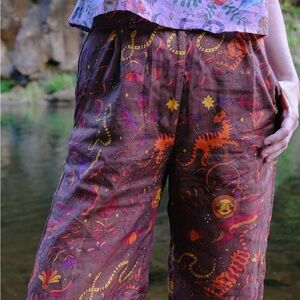 Brown Linen Wide Leg Pants
